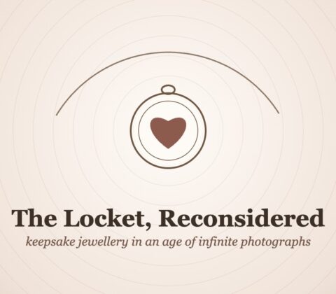 Illustration of a round heart locket hanging on a fine chain, representing keepsake jewellery that holds a single chosen photograph